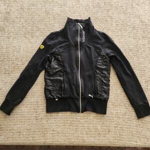 PUMA Ferrari Women's Black Full Zip Track Jacket Size S Long Sleeve Sports